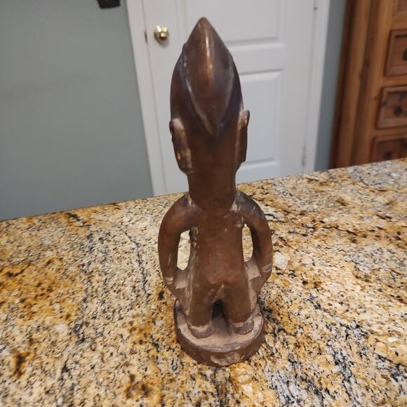 African Ibeji Yoruba Carved Wooden Figure Tribal Statue Sculpture 9" Tall Brown - Picture 5 of 11